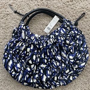 Blue Black pattern purse